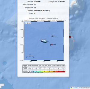 sismo madeira 24 set 2025 ipma